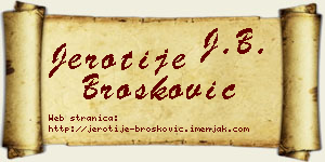 Jerotije Brošković vizit kartica